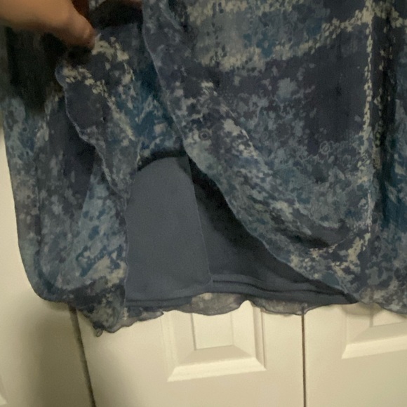 J. Jill Blue and Gray Midi Skirt Petite Large - Picture 3 of 5